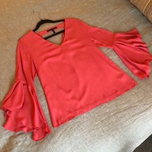 White House Black Market soft orange blouse